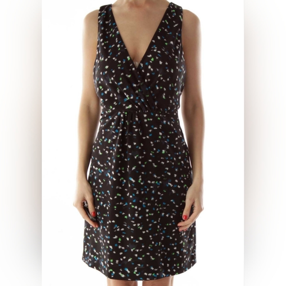J. Crew V‎ Neck Sleeveless Mini Dress Multi-colored Womens 4 - Picture 1 of 5